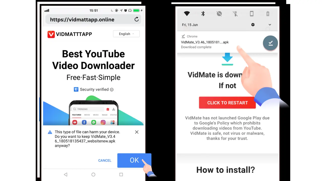 How to install Vidmattapp